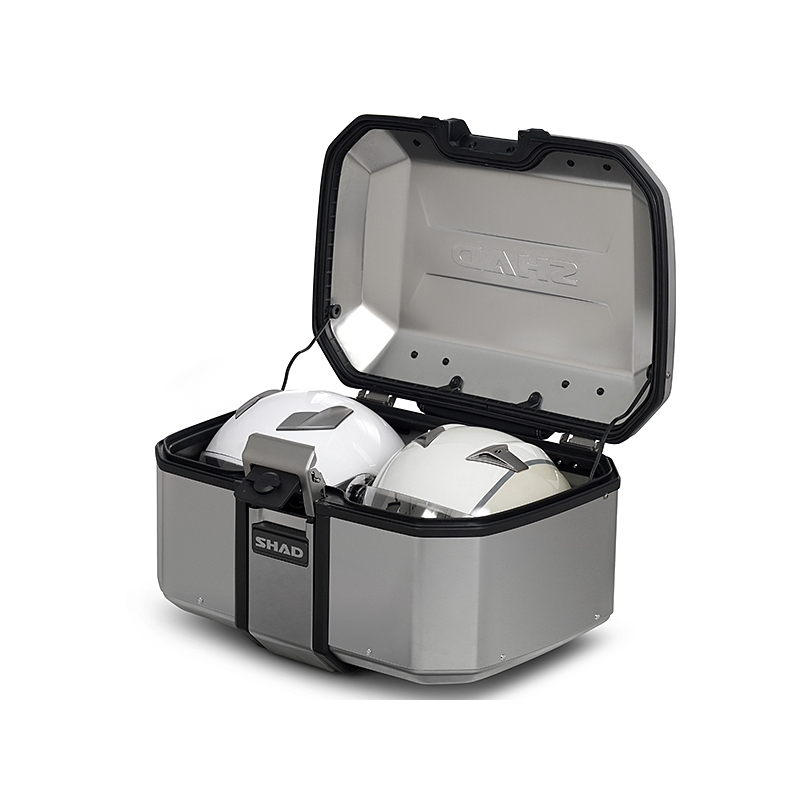 Kompletná sada hliníkových kufrov SHAD TERRA, 55L vrchný kufor + 36L / 47L bočné kufre, vrátane montážnej sady a dosky SHAD Aprilia Tuareg 660