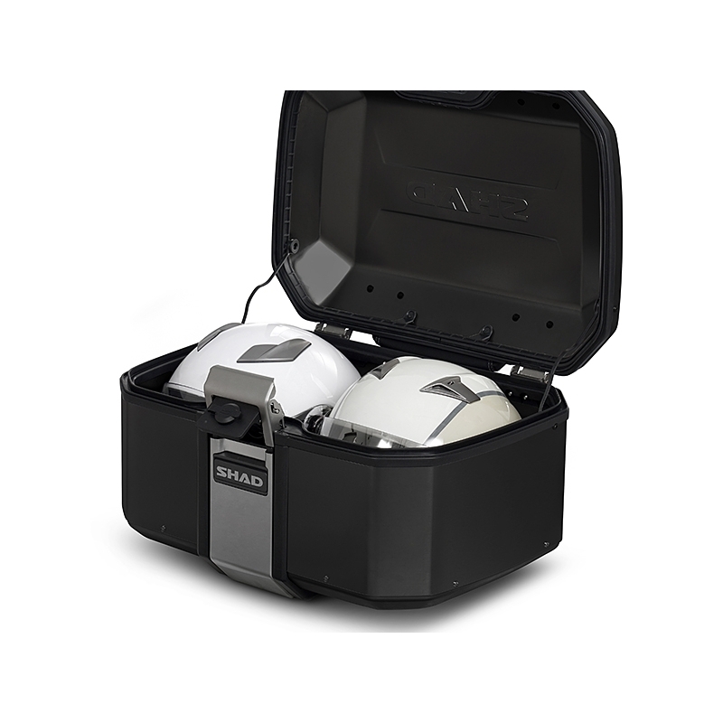 Kompletná sada hliníkových kufrov SHAD TERRA BLACK, 55L topcase + 36L / 47L bočné kufre, vrátane montážnej sady a dosky SHAD CF Moto 800MT