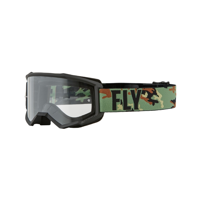 Motokrosové okuliare FLY Racing Focus čierne camo (číre plexisklo)