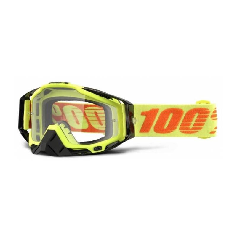 Okuliare 100 % Racecraft Attack Yellow čierno-žlté (číre plexisklo)