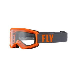 Motokrosové okuliare FLY Racing Focus šedo-oranžové (číre plexi)