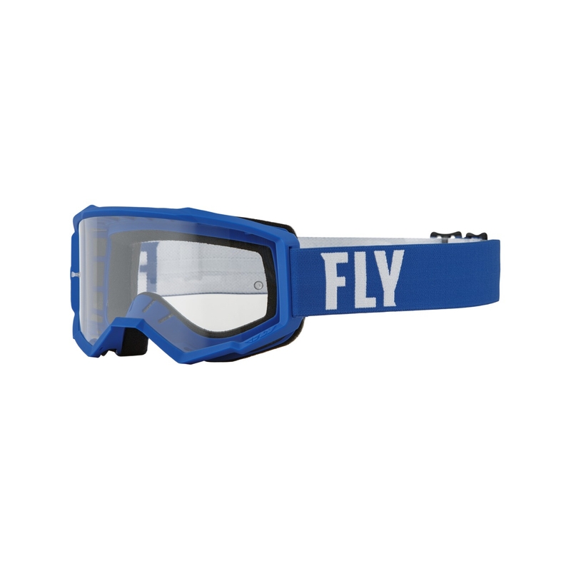 Motokrosové okuliare FLY Racing Focus bielo-modré (číre plexisklo)