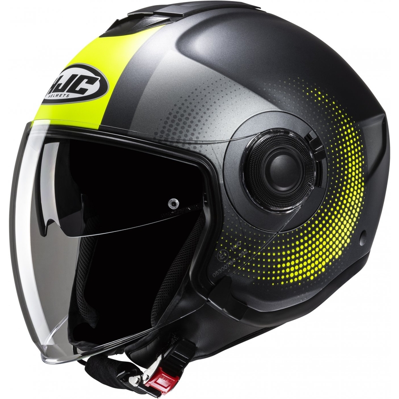 Otvorená prilba na motocykel HJC i40N Pyle MC3HSF šedo-fluorescenčno žltá