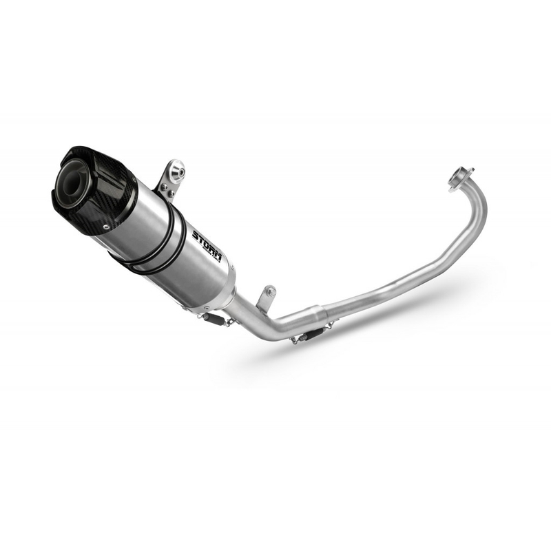 Výfuk kompletný 1x1 STORM GP Stainless Steel with carbon cap pre YAMAHA YZF-R 125 2014-2018, YAMAHA MT 125 2015-2019