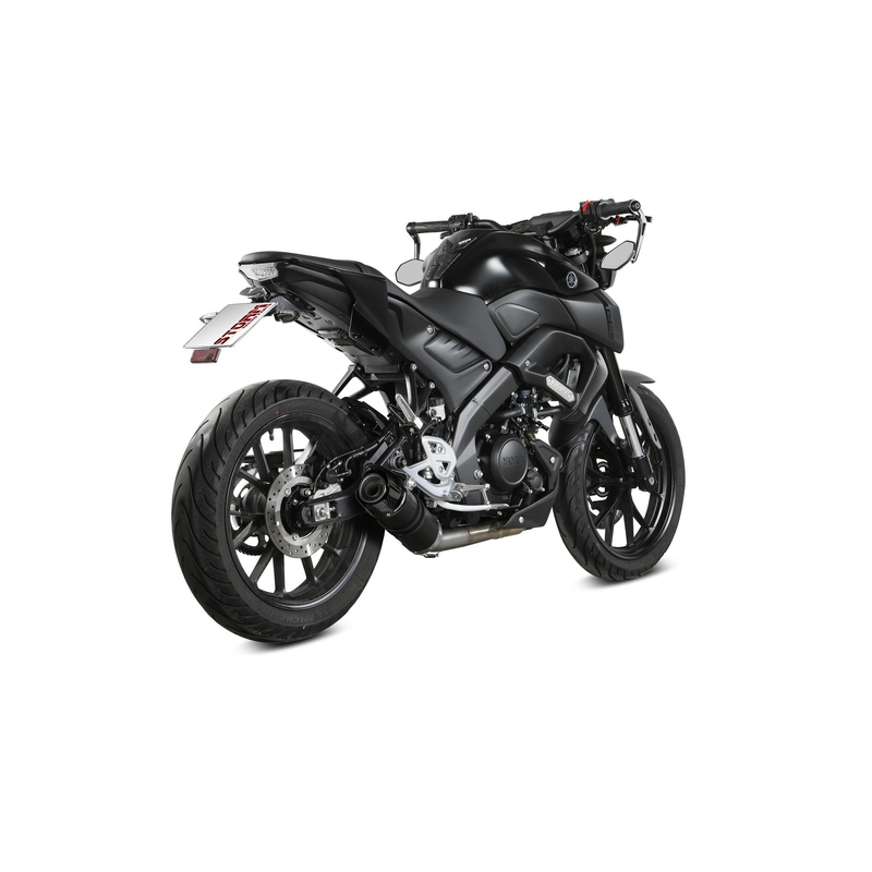 Výfuk kompletný 1x1 STORM GP Black with carbon cap pre YAMAHA YZF-R 125 2019-2026, YAMAHA MT 125 2015-2024
