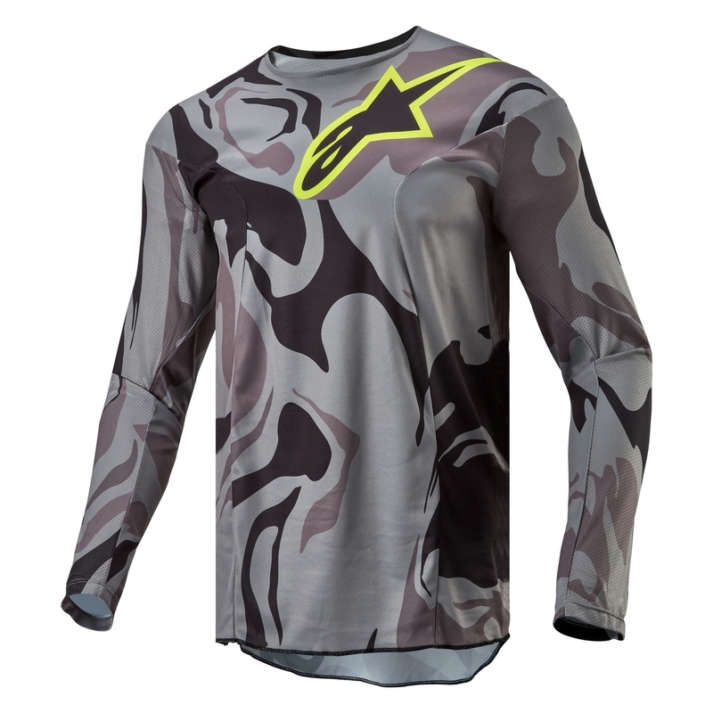 Motokrosový dres Alpinestars Racer Tactical šedá camo-fluo žlto-čierny