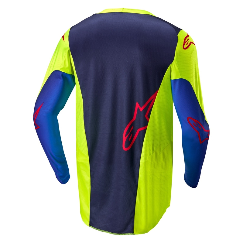 Motokrosový dres Alpinestars Racer Hoen fluo žlto-modro-červený