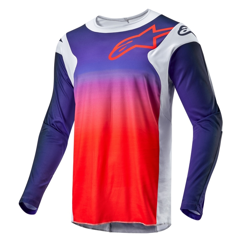 Motokrosový dres Alpinestars Racer Hoen šedo-modro-oranžový
