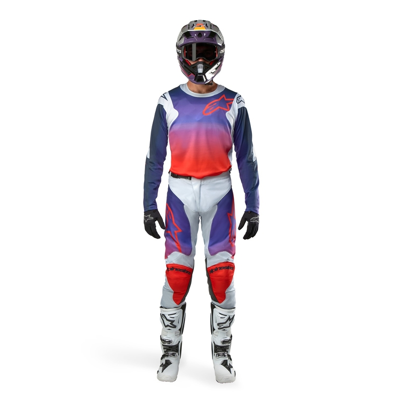 Motokrosový dres Alpinestars Racer Hoen šedo-modro-oranžový