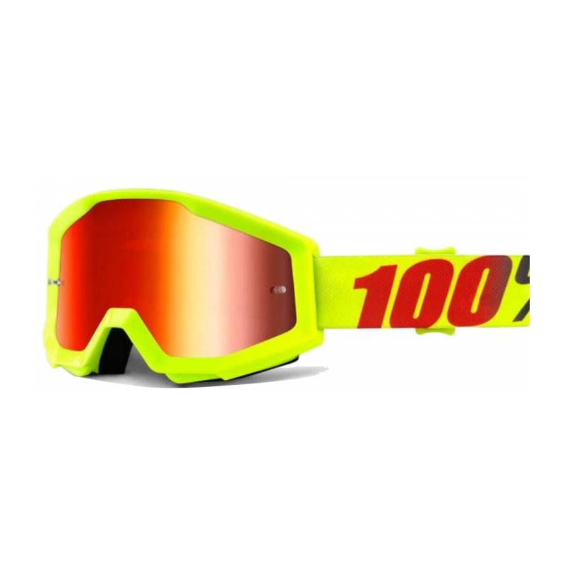 Okuliare 100 % Strata Mercury žlté (červené chróm plexisklo s kolíkmi pre strhávačky)