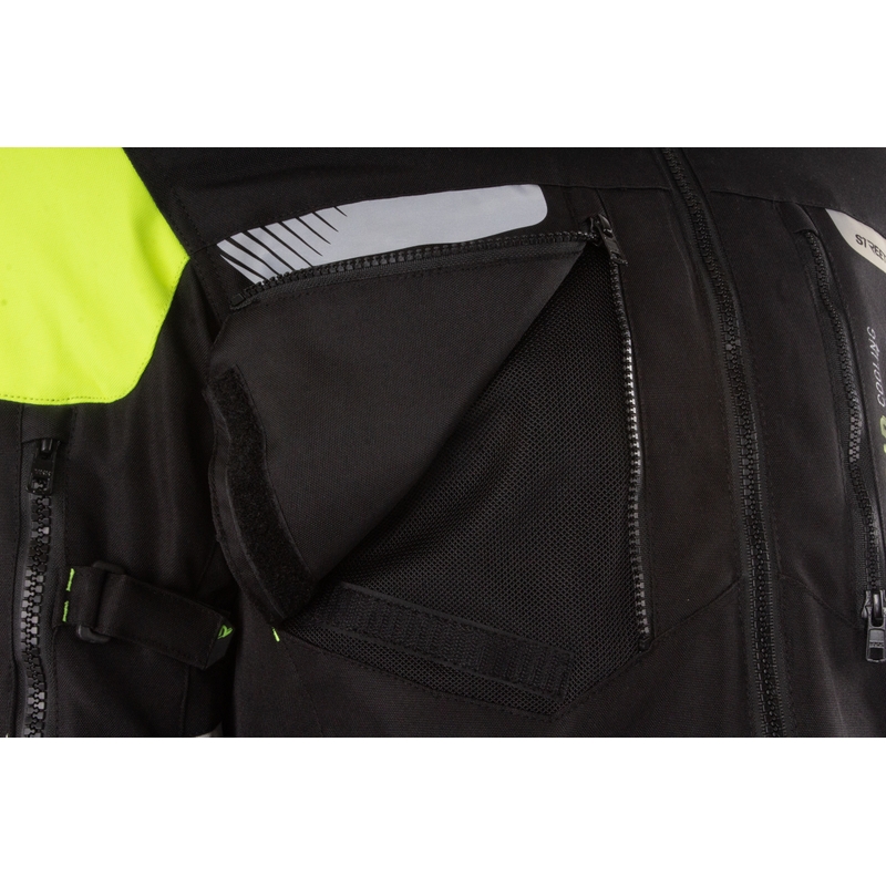 Bunda na motorku Street Racer All Season čierno-fluo žltá