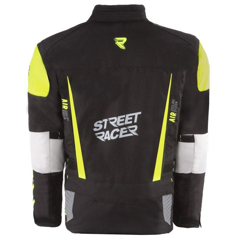 Bunda na motorku Street Racer All Season čierno-fluo žltá