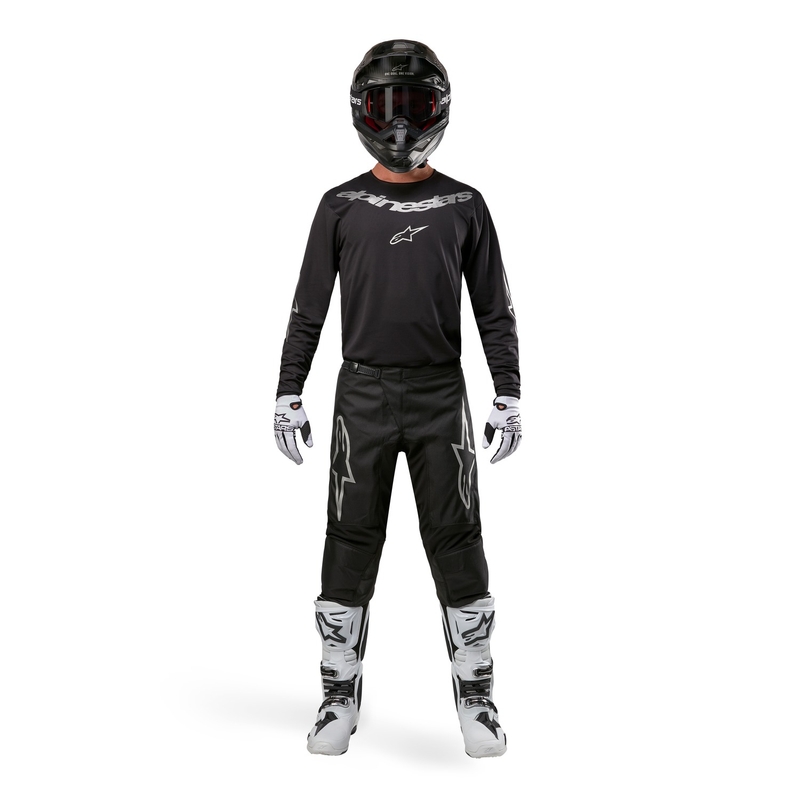 Motokrosový dres Alpinestars Fluid Lucent čierno-strieborný