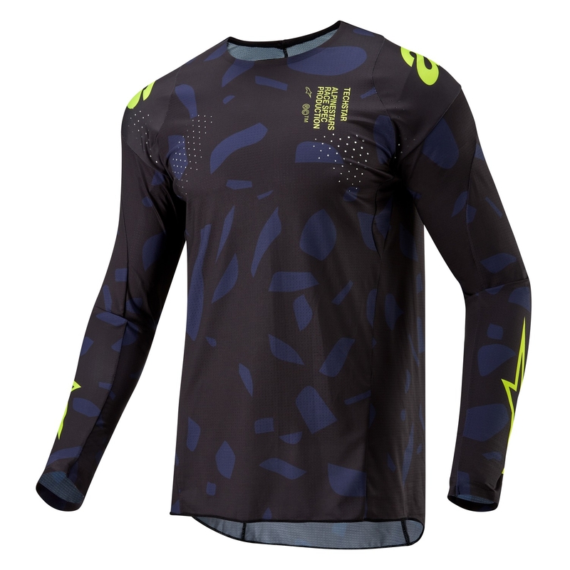 Motokrosový dres Alpinestars Techstar Rantera čierno-modro-fluo žltý
