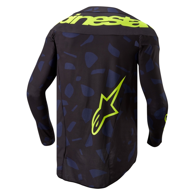 Motokrosový dres Alpinestars Techstar Rantera čierno-modro-fluo žltý