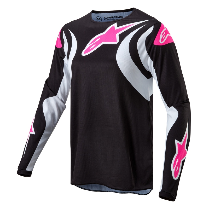 Dámsky motokrosový dres Alpinestars Stella Fluid 2024 čierno-biely