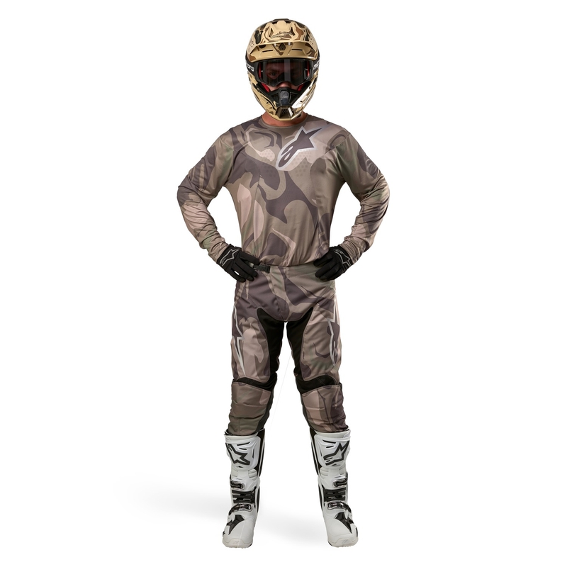 Motokrosové nohavice Alpinestars Racer Tactical zelená camo-hnedé