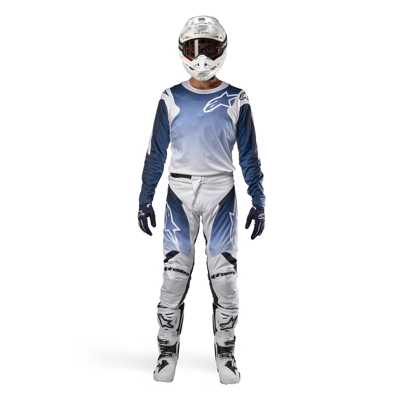 Motokrosové nohavice Alpinestars Racer Hoen bielo-modré
