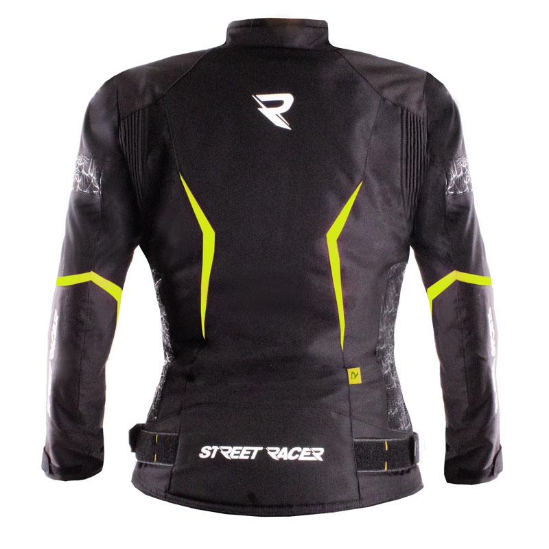 Dámska bunda na motorku Street Racer Rose čierno-fluo žltá