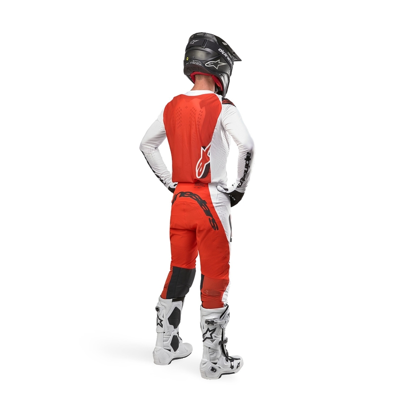 Motokrosové nohavice Alpinestars Supertech Ward bielo-oranžové