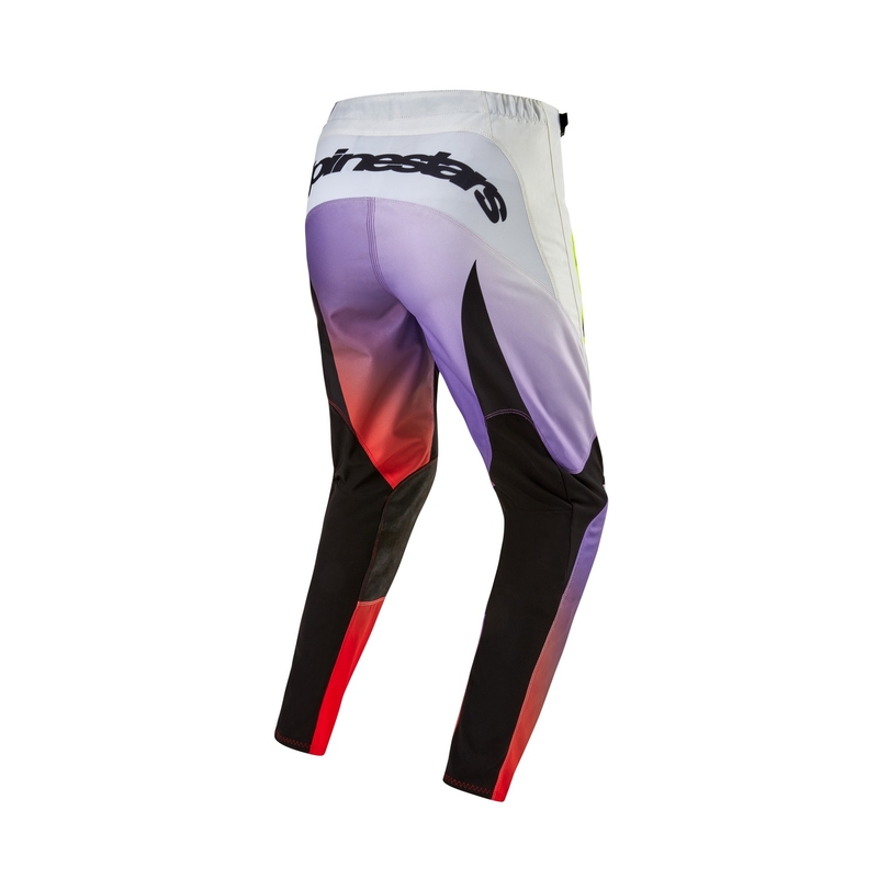 Motokrosové nohavice Alpinestars Fluid Lucent 2024 bielo-fialovo-červeno-žlto fluorescenčno-čierne