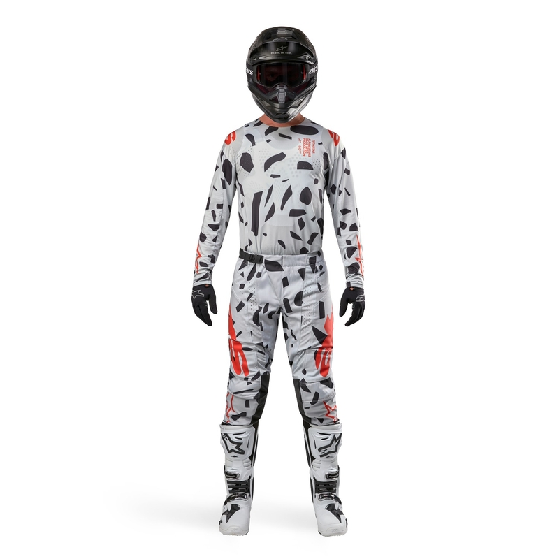 Motokrosové nohavice Alpinestars Techstar Rantera šedo-oranžovo-čierne
