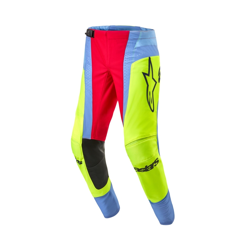 Motokrosové nohavice Alpinestars Techstar Ocuri svetlo modro-fluo žlto-červené