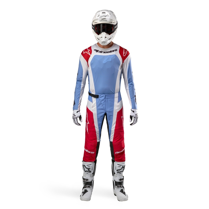 Motokrosové nohavice Alpinestars Techstar Ocuri svetlo modro-bielo-červené