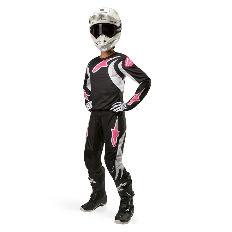 Dámske motokrosové nohavice Alpinestars Stella Fluid čierno-biele