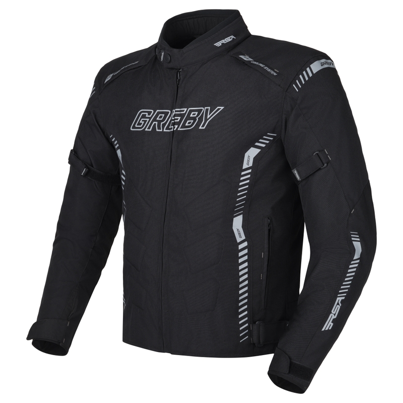 Bunda na motocykel RSA Greby 2 čierno-šedo-biela