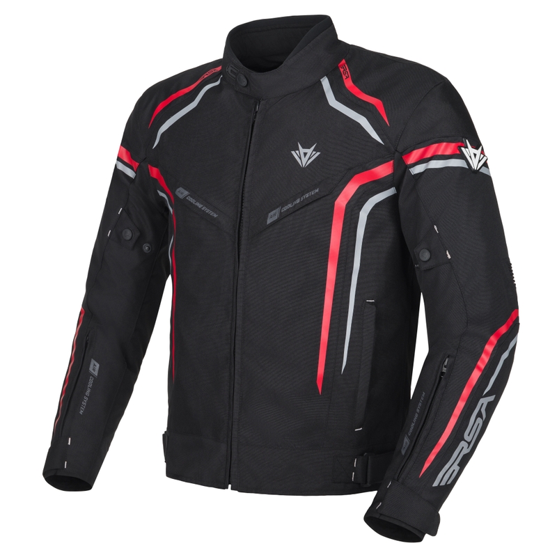 Bunda na motocykel RSA Compact 2 čierno-šedo-červená