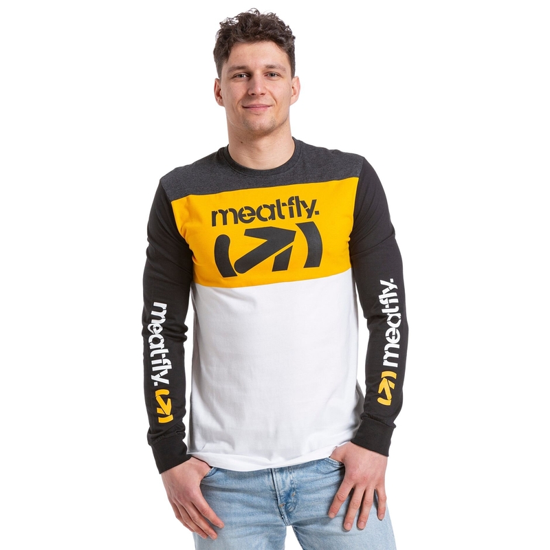 Tričko s dlhým rukávom Meatfly Judgement žlto-biele