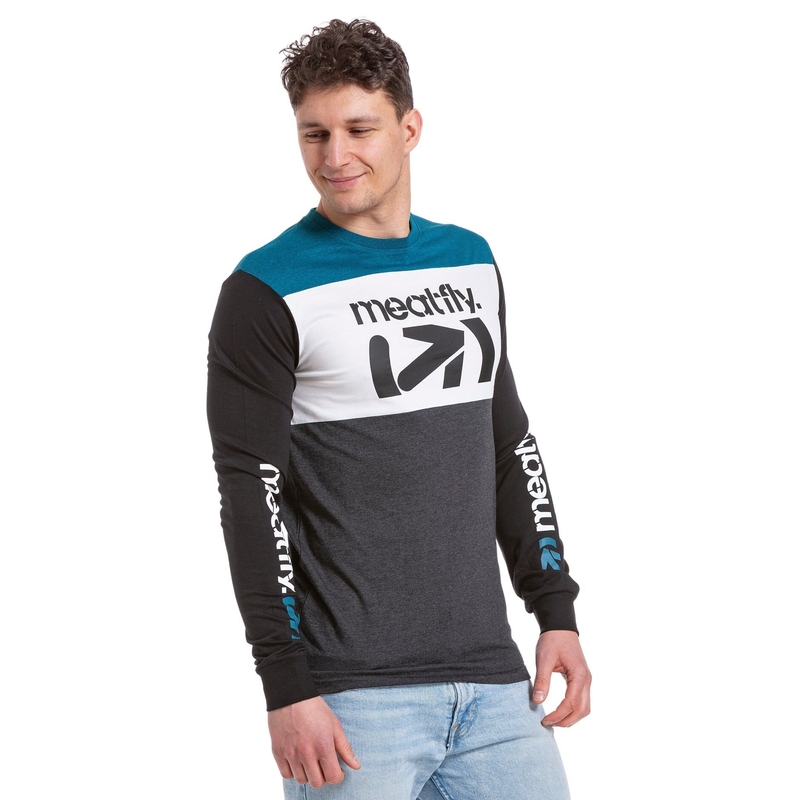 Tričko s dlhým rukávom Meatfly Judgement modro-šedé