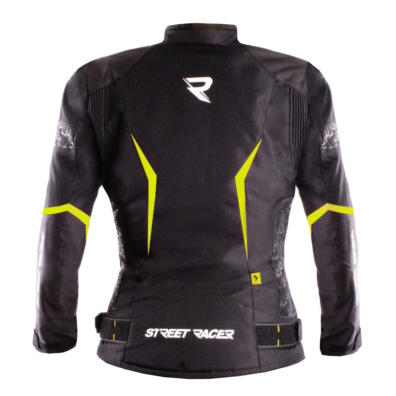 Dámska bunda na motorku Street Racer Rose Air čierno-fluo žltá