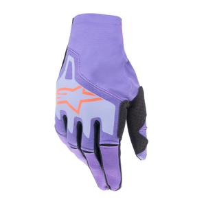 Motokrosové rukavice Alpinestars Techstar 2024 fialovo-svetlo modro-oranžové