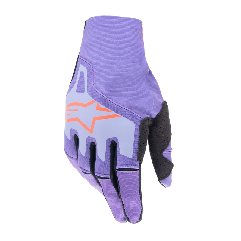 Motokrosové rukavice Alpinestars Techstar 2024 fialovo-svetlo modro-oranžové