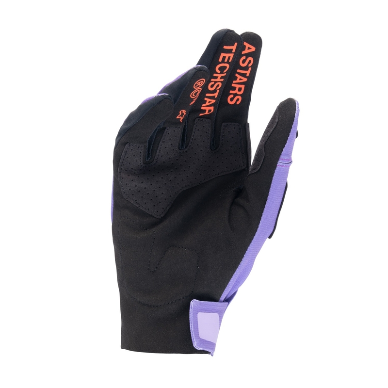 Motokrosové rukavice Alpinestars Techstar 2024 fialovo-svetlo modro-oranžové