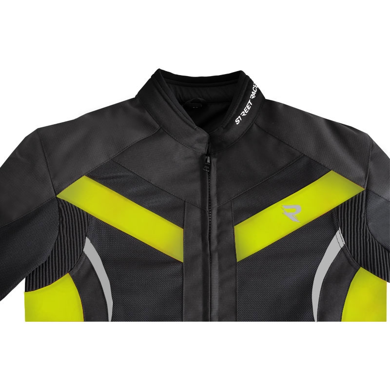 Bunda na motorku Street Racer Evans Air čierno-fluo žltá