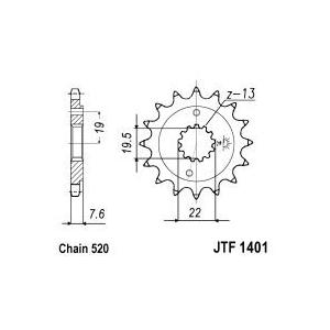 Reťazové koliečko JT JTF 1401-14 14T, 520