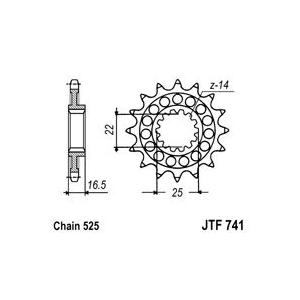 Reťazové koliečko JT JTF 741-14 14T, 525