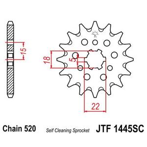 Reťazové koliečko JT JTF 1445-12SC 12T, 520 Samočistiace ľahké