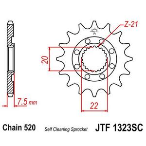 Reťazové koliečko JT JTF 1323-13SC 13T, 520 Samočistiace ľahké