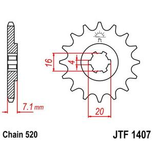 Reťazové koliečko JT JTF 1407-10 10T, 520