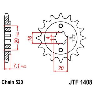 Reťazové koliečko JT JTF 1408-15 15T, 520