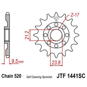Reťazové koliečko JT JTF 1441-13SC 13T, 520 Samočistiace ľahké