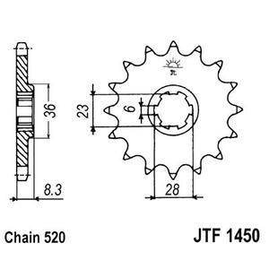 Reťazové koliečko JT JTF 1450-13 13T, 520