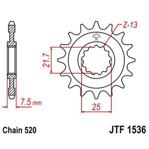 Reťazové koliečko JT JTF 1536-14 14T, 520