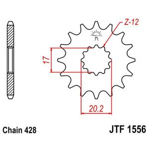 Reťazové koliečko JT JTF 1556-12 12T, 428
