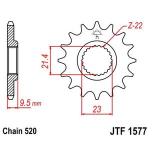 Reťazové koliečko JT JTF 1577-15 15T, 520