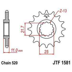 Reťazové koliečko JT JTF 1581-13 13T, 520
